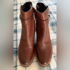 Naturalizer Brown Leather Ankle Boots size 8.5 BNWOT